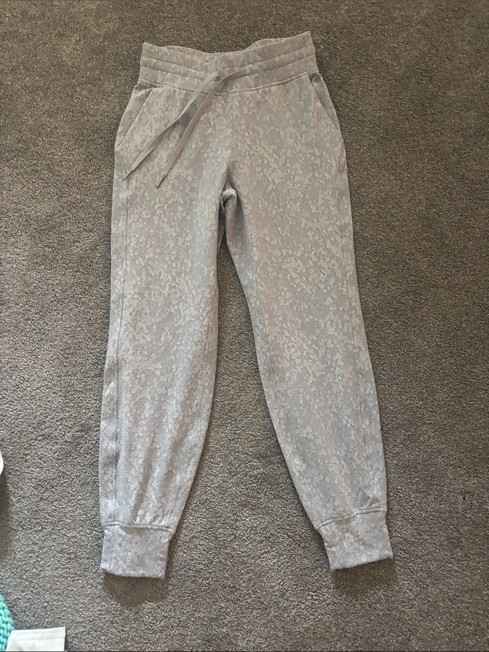 lululemon athletica Light Gray Floral-Texture Joggers